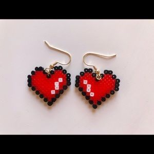 Pixelated Heart Earrings